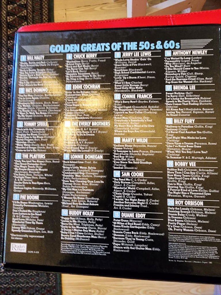 Golden Greats of the 50s&60s record album