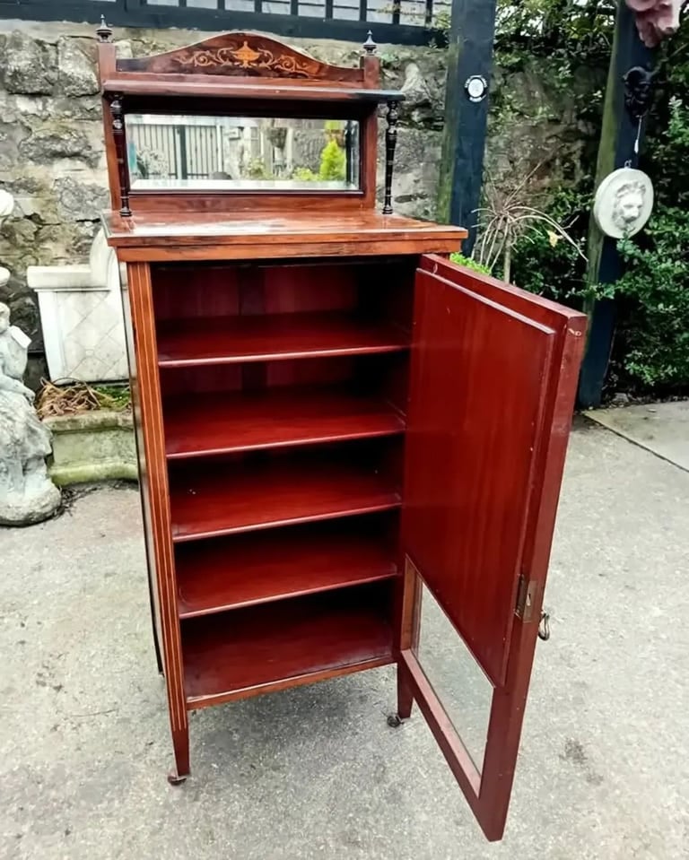 Edwardian Rosewood Marquetry Music Cabinet