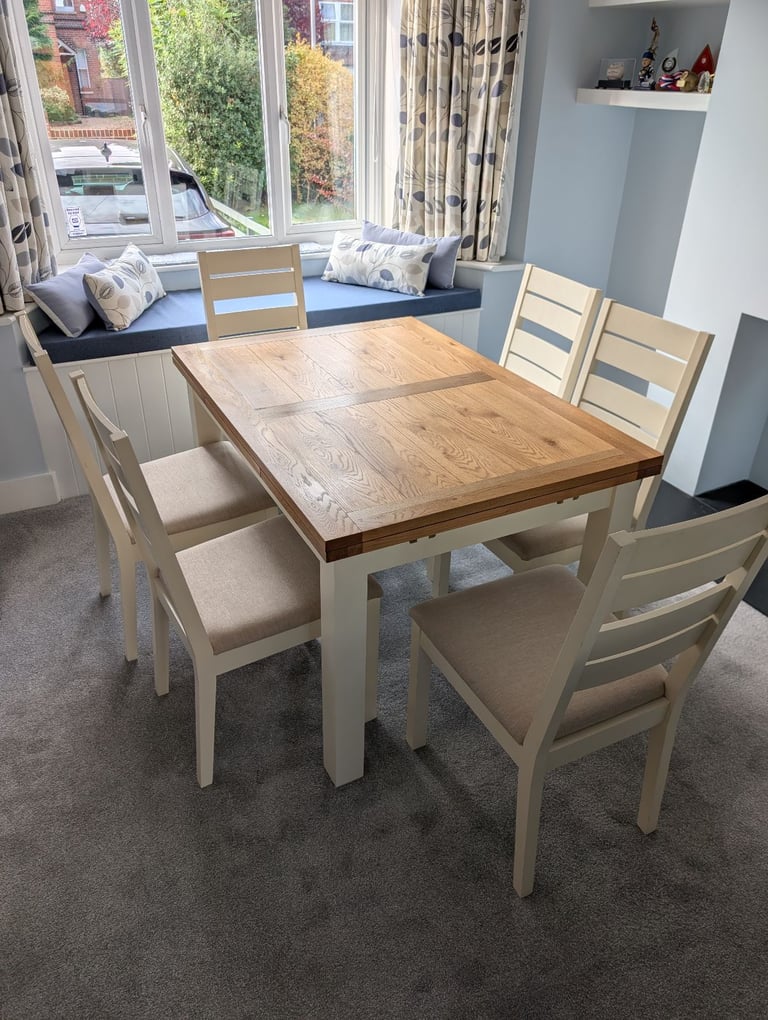 image for Solid Oak Dining Table and 6 Chairs