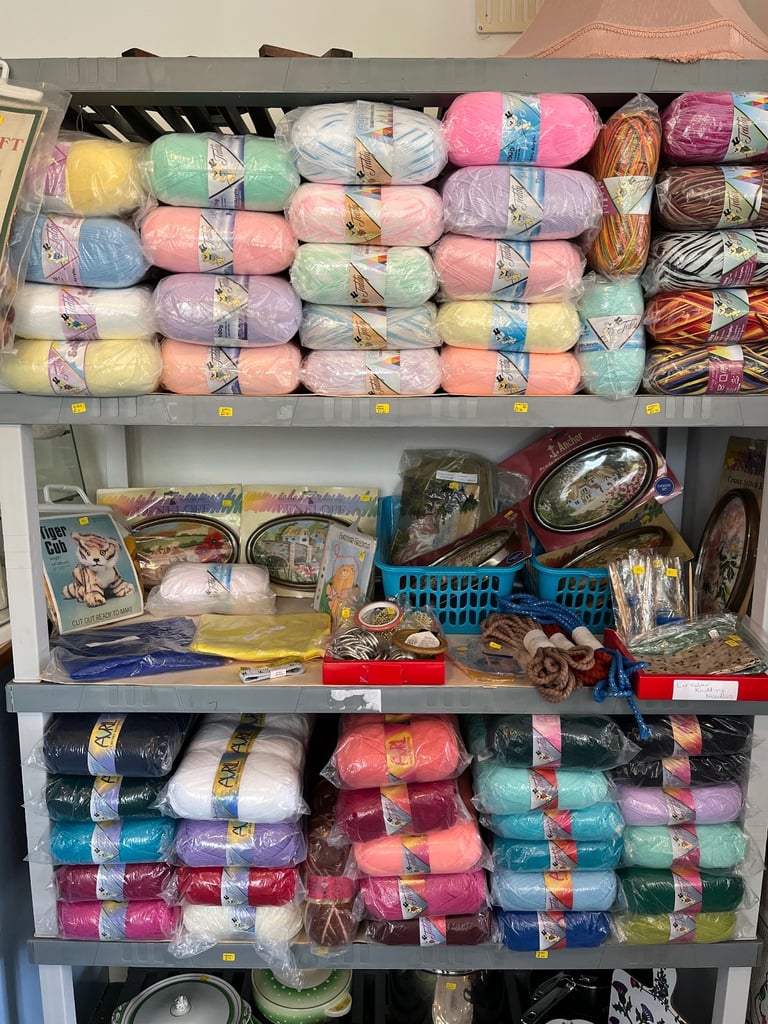 Knitting yarn, haberdashery, buttons