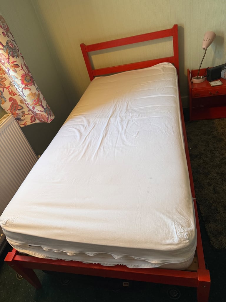Single bed frame with mattress 