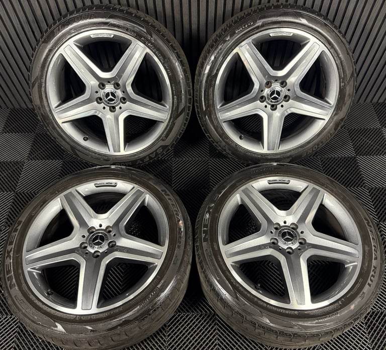 image for 20'' GENUINE MERCEDES AMG 5 SPOKE ML GLE GREY DC ALLOY WHEELS TYRES