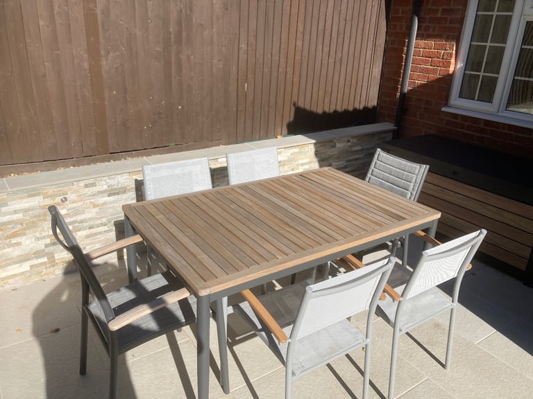 image for Lifestyle gardens topaz 6 seater teak dining set