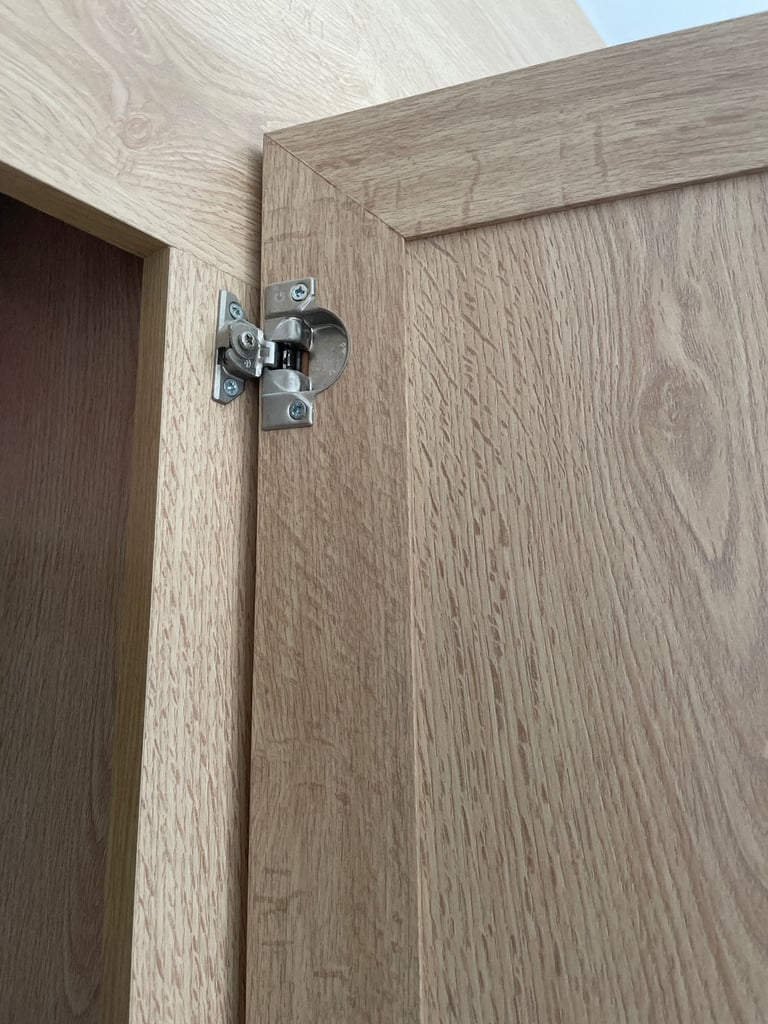 Fitted bedroom wardrobe, beech colour
