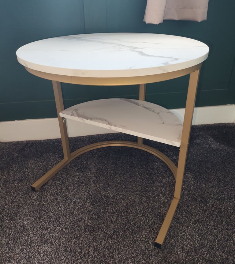 Faux marble effect side table