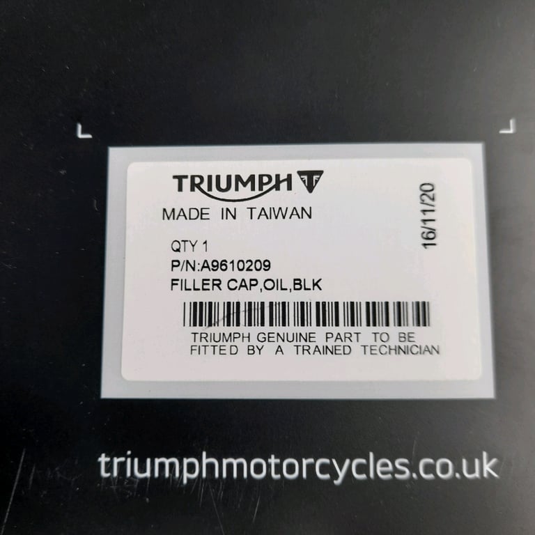 Triumph oil filler cap