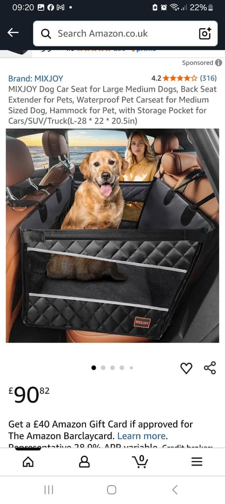 new mix joy pet bed car seat £40 delivered