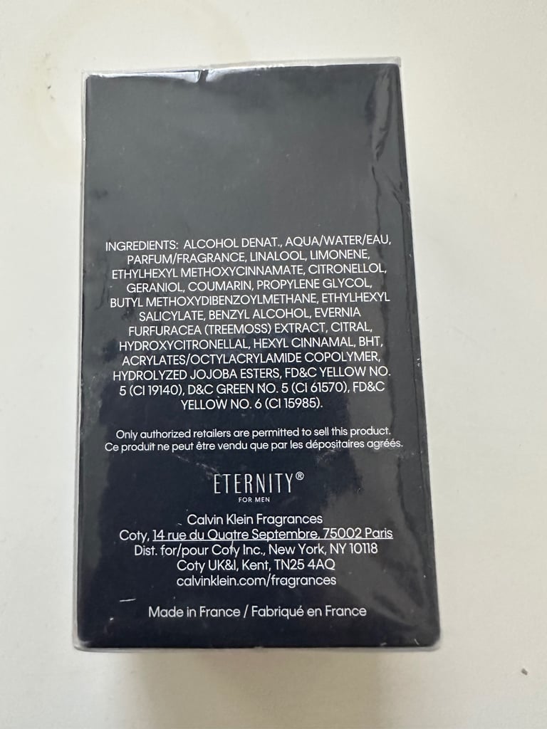 AUTHENTIC CALVIN KLEIN ETERNITY EAU DE TOILETTE EDT FOR MEN 50ml
