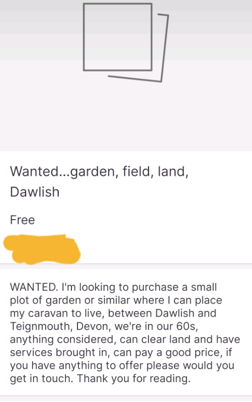 Wanted...Garden, Field, Land