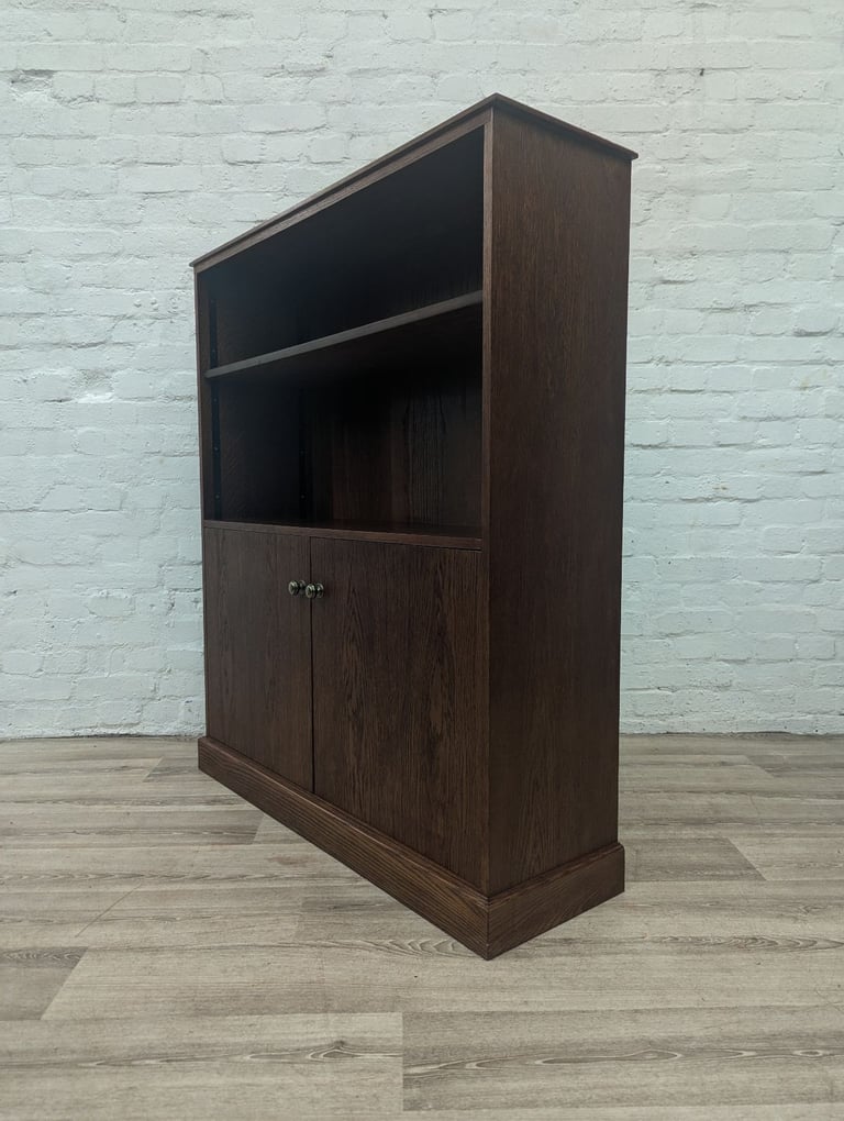Contemporary oak effect bookcase side cabinet