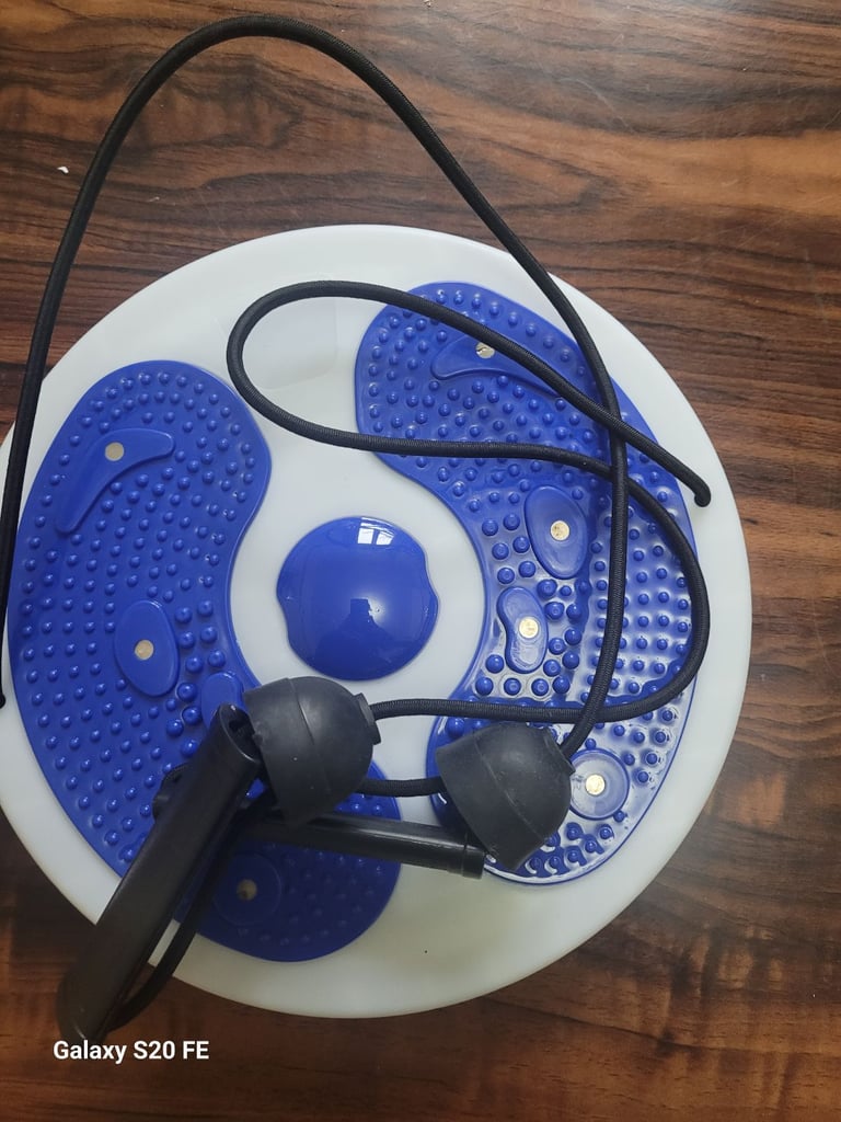 Blue Core Twist Waist Disc with Resistance Ropes - Home Fitness Twister Board