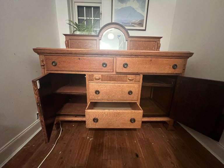 image for Oak Mirror backed Sideboard
