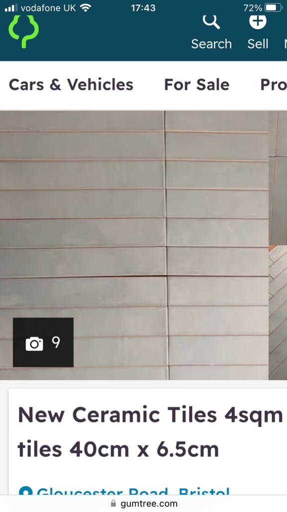 NEW ceramic tiles long blue/grey 40cmx6.5cm