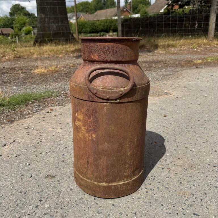 Antique Steel Milk Churn Rustic Planter Pot Wedding Prop Garden Farm