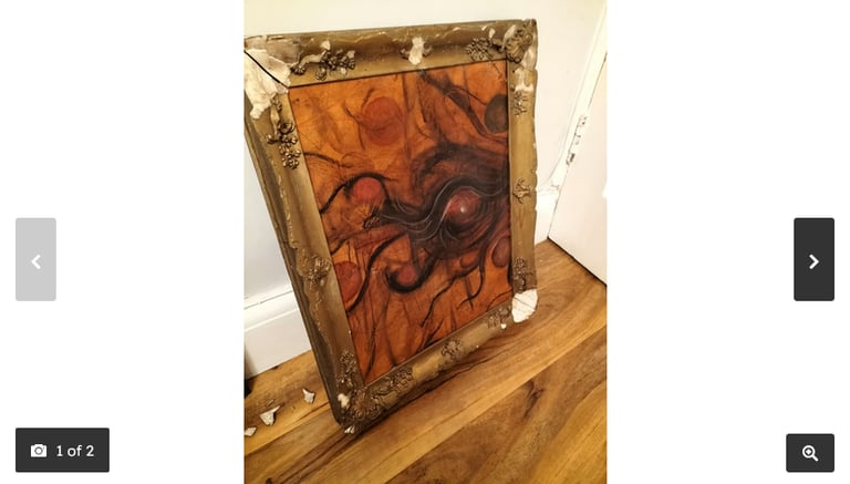 image for Medium size original art painting picture in vintage gold frame picture frame picture pictures