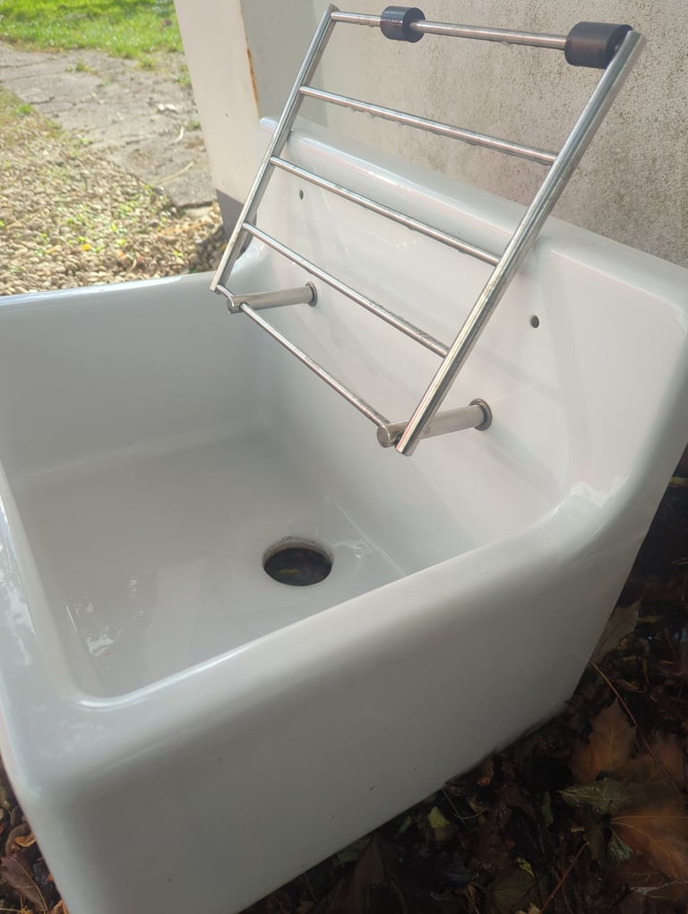 Lab sink Ceramic  with stainless steel rack