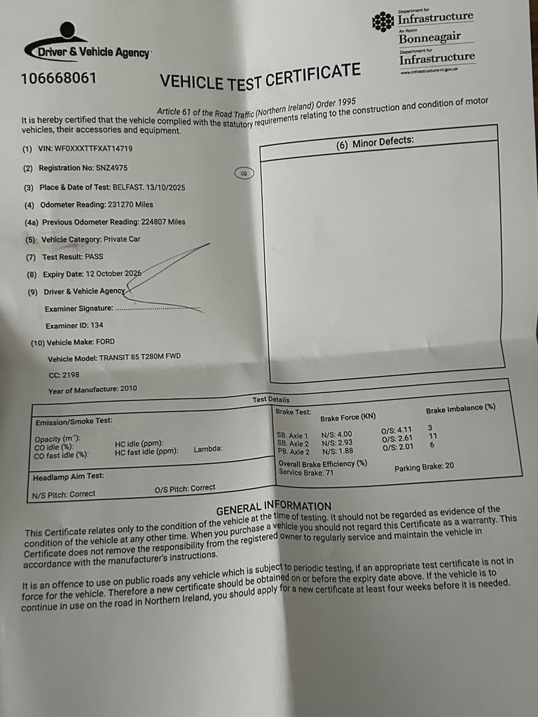 Ford, TRANSIT, Panel Van, 2010, Manual, 2198 (cc)