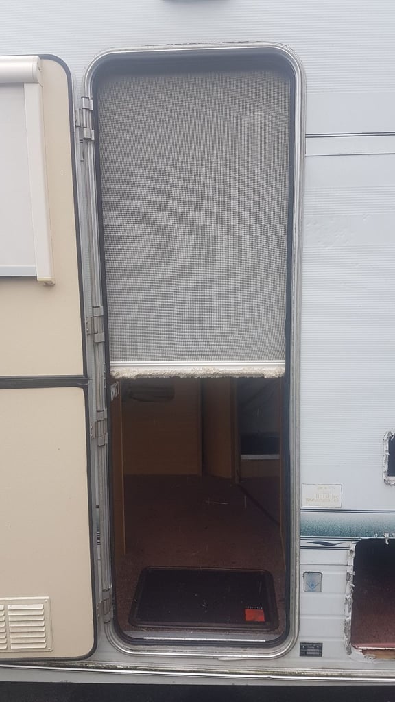 Main door fly nets for camper, caravan, motorhome or boat.