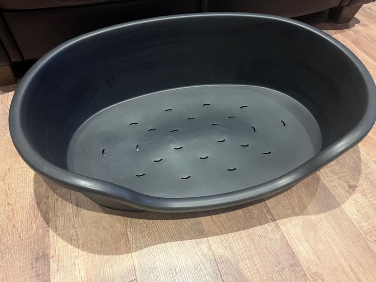 image for Hard plastic Black dog bed / basket 70cm