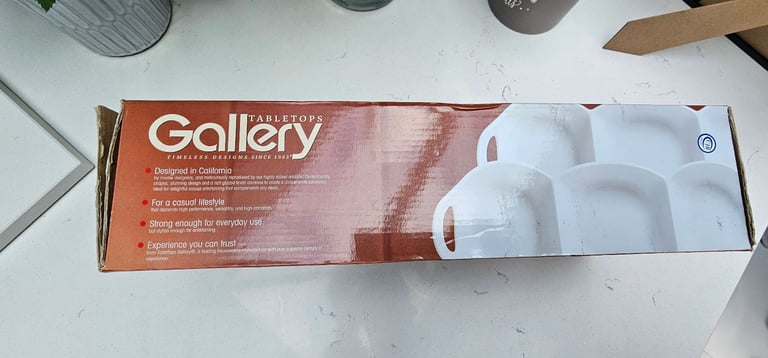 Tabletops Gallery 2pc Stoneware Condiment Trays White