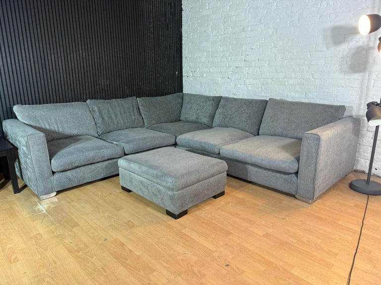 New Stock! HIGH STREET BRAND Large Sofology Corner Sofa with Footstool