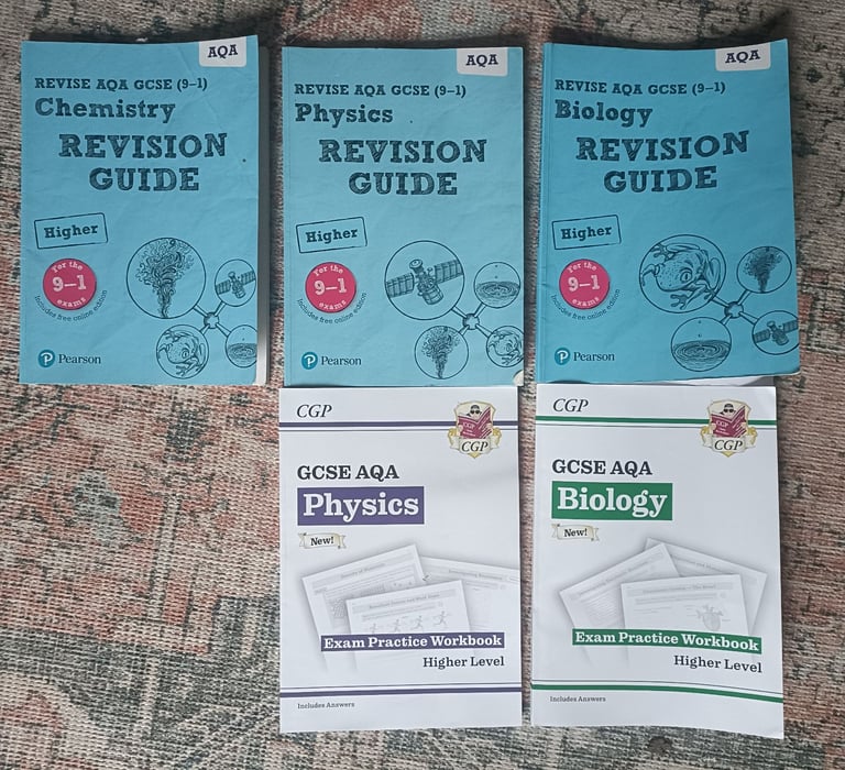 GCSE AQA higher level Physics, Biology, Chemistry revision bundle