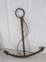 Large wooden decorative anchor