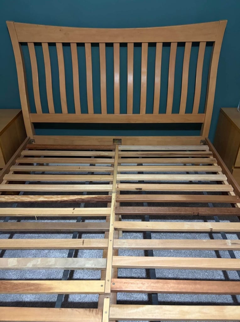 image for Solid wood double bed frame 