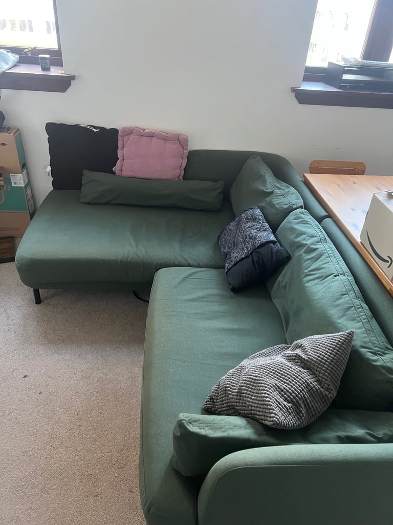 image for Green L-Shaped Sofa 