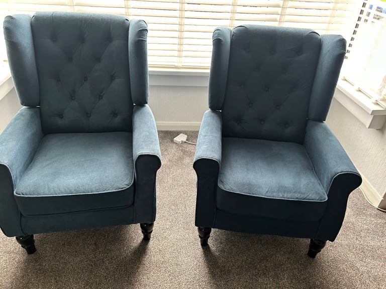 Accent wingback armchairs