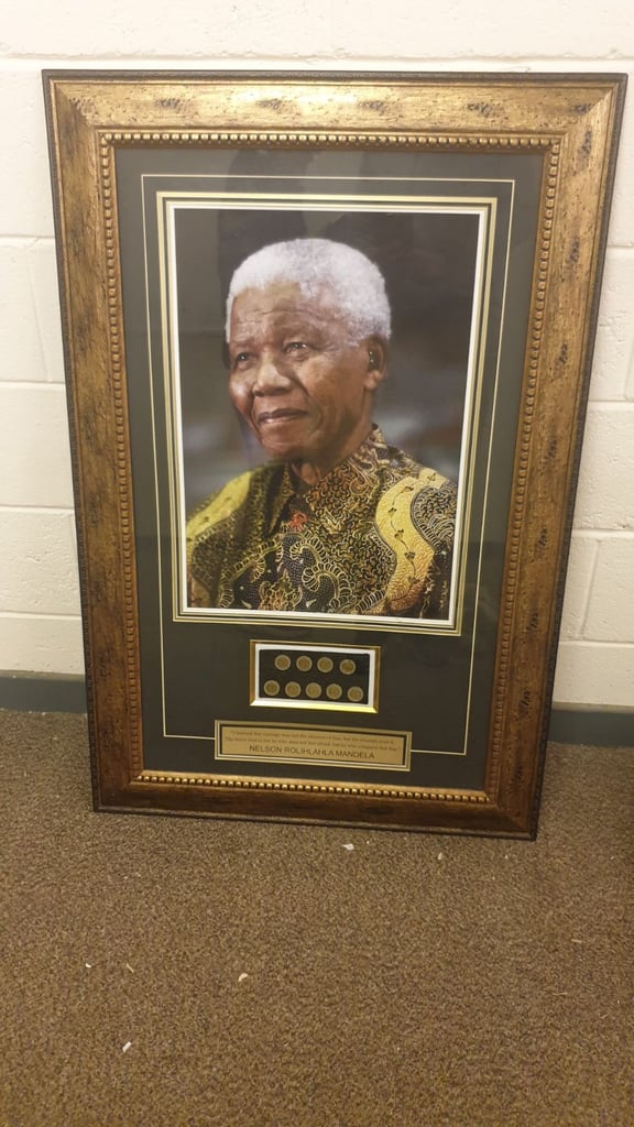 image for Large Picture of Nelson Mandela with Coins