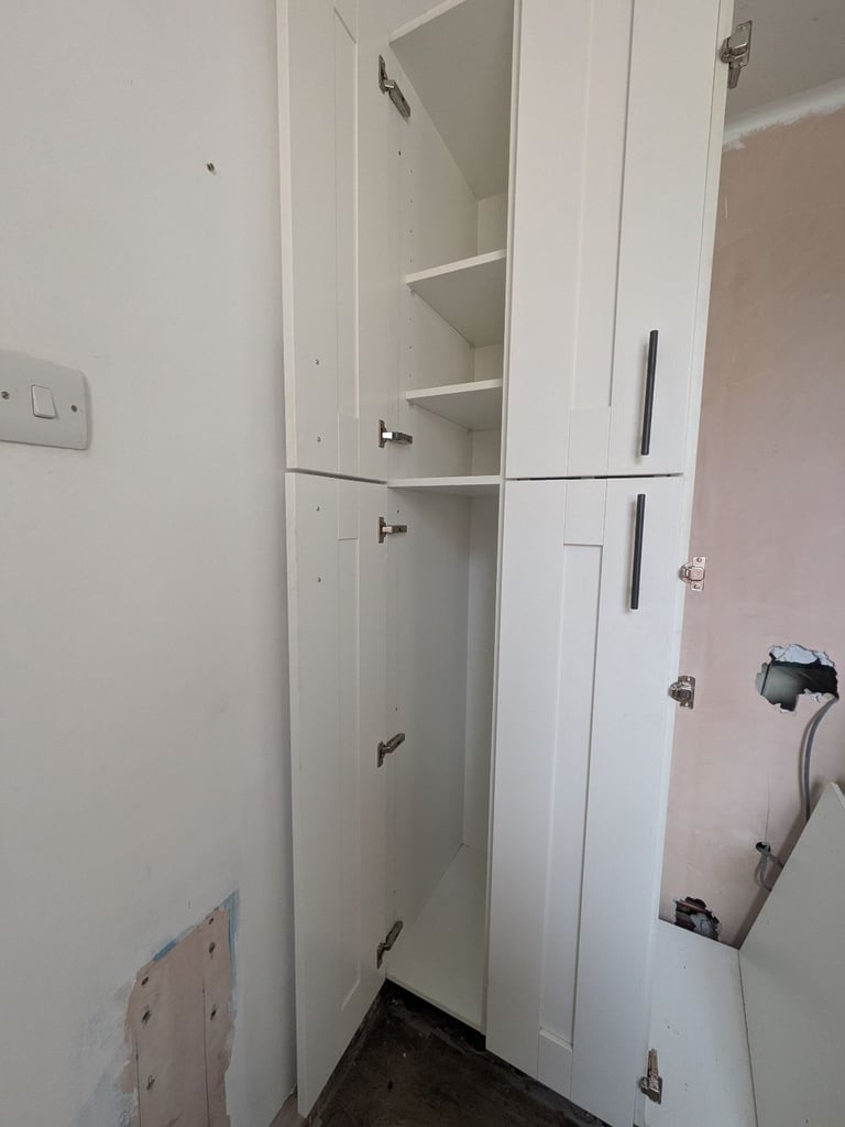 2 tall kitchen larder cupboards 