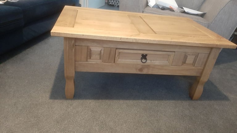 image for Brand new pine wood rustic coffee table