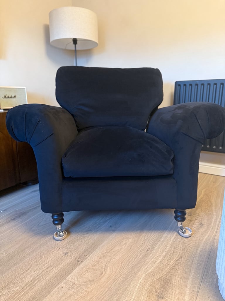Next Black Velvet Armchair 