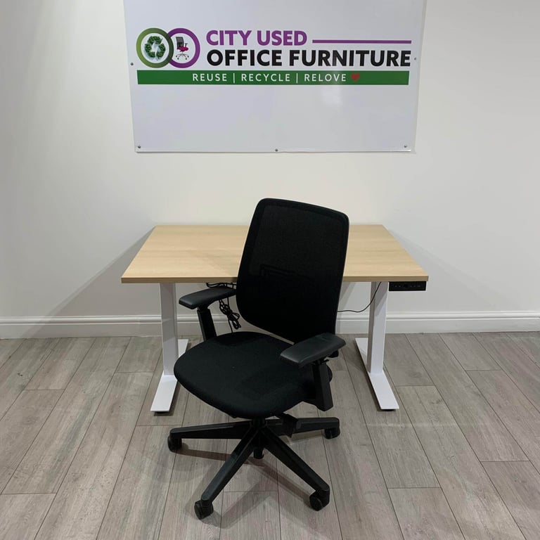 Used Office Furniture! ♻️ Pro Electric Sit-Stand Desk, Dual Motor, Memory Settings