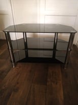 Black and chrome TV stand