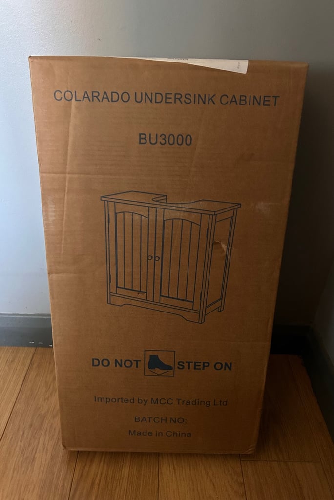 image for Undersink Bathroom Cabinet with Shelves - Brand New