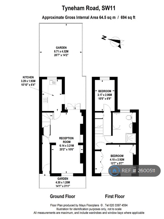 2 bedroom house in Tyenham Rd, London, SW11 (2 bed) (#2600511)