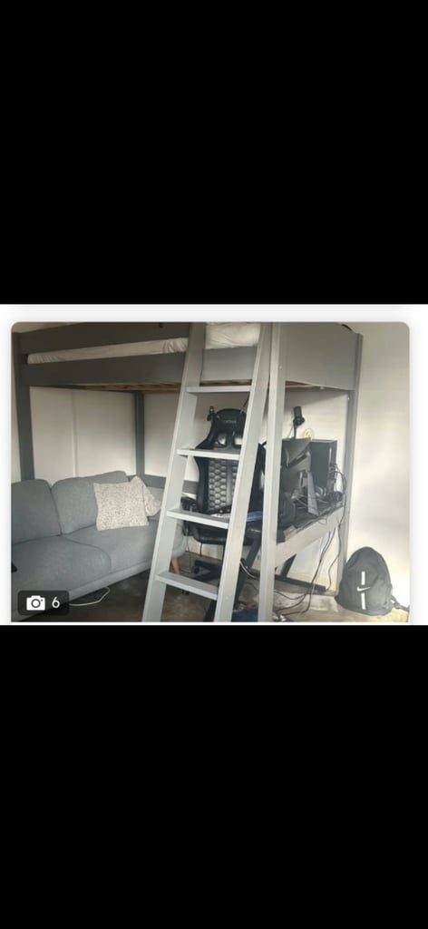 image for Double high sleeper with mattress