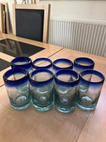 Mexican Blue Glasses- wine and tumblers 