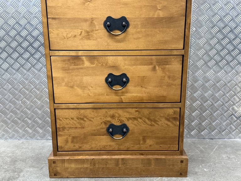 Laura Ashley Garrat Tallboy chest of drawers honey finish 