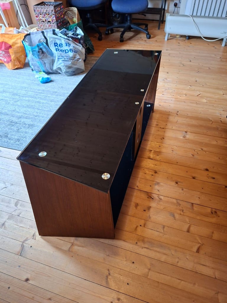 Walnut and Glass TV stand