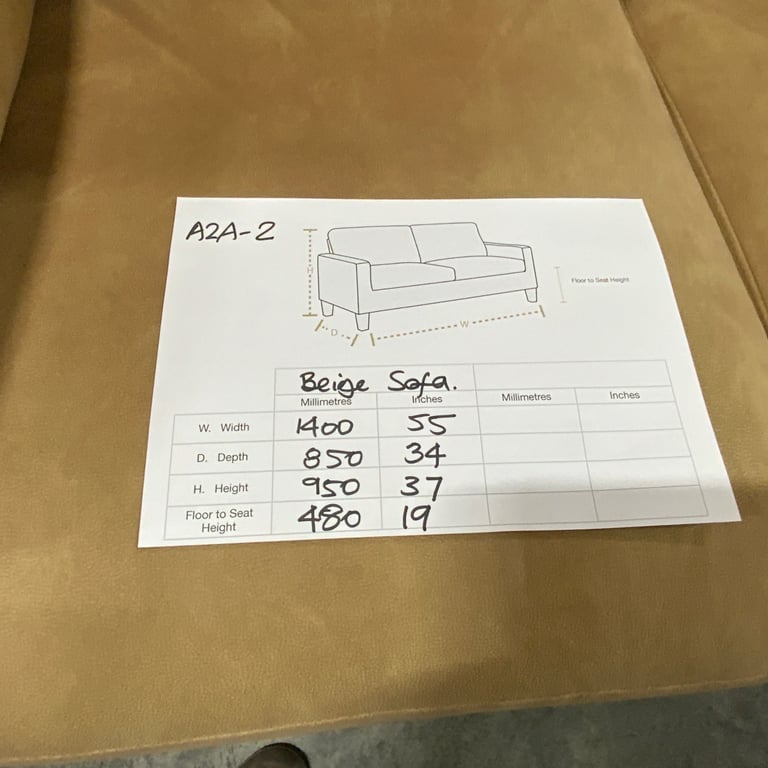 Beige Material Velvety Sofa