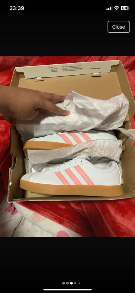 Pink and white adidas Trainers 