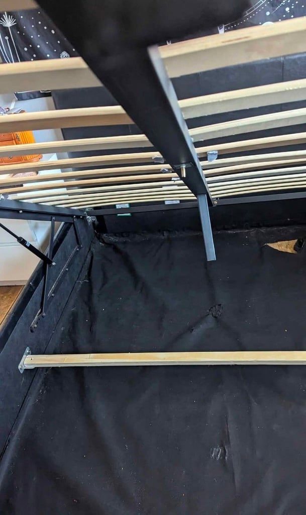 Double ottoman bed frame with mattress 