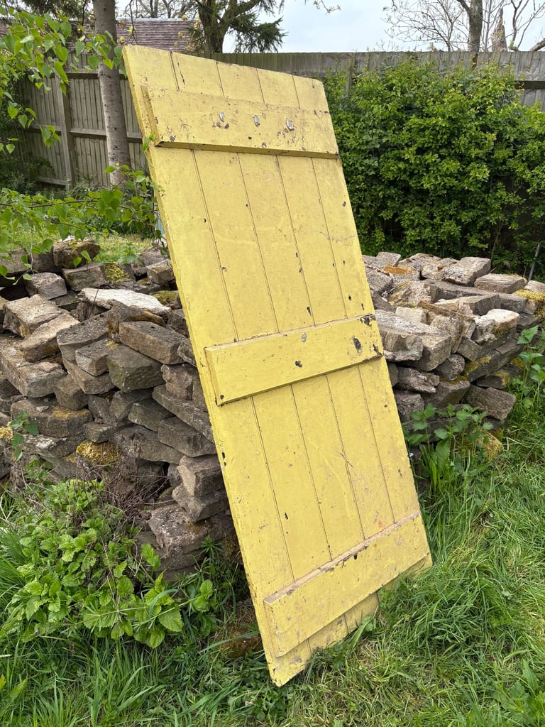 Vintage wooden barn door