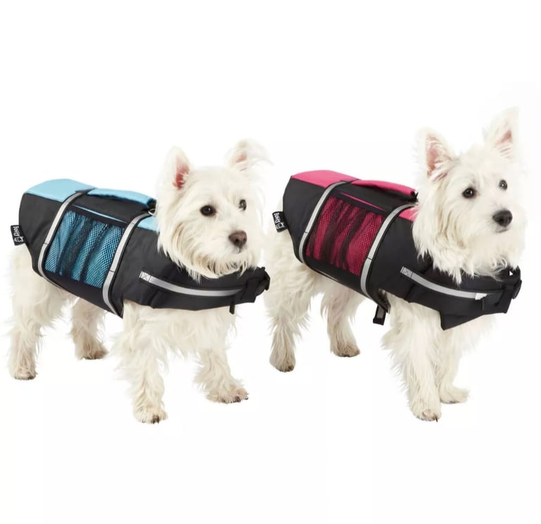 Bunty Premium Dog Swimming Life Jacket Buoyancy Aid, Float, Vest, Adjustable (Pink & Black)