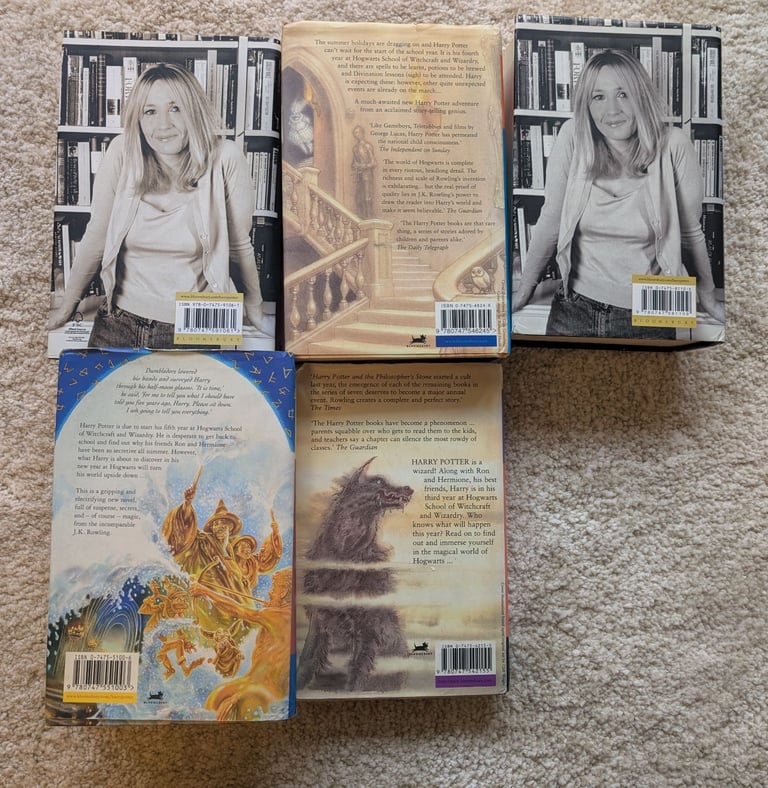 5 Hardback Harry Potter Books