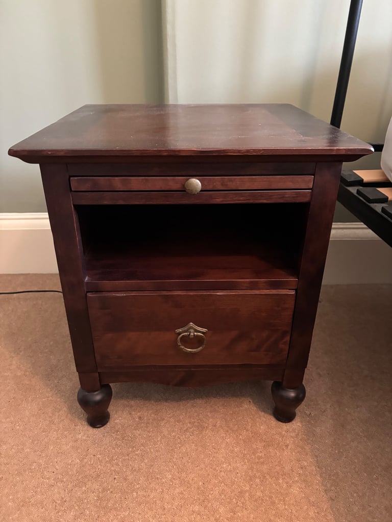 image for Dark wood bedside table