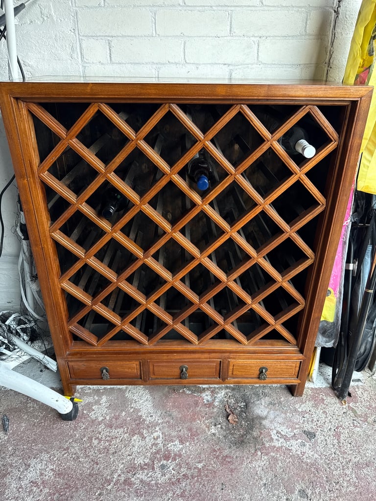 image for Antique solid wood wine rack 